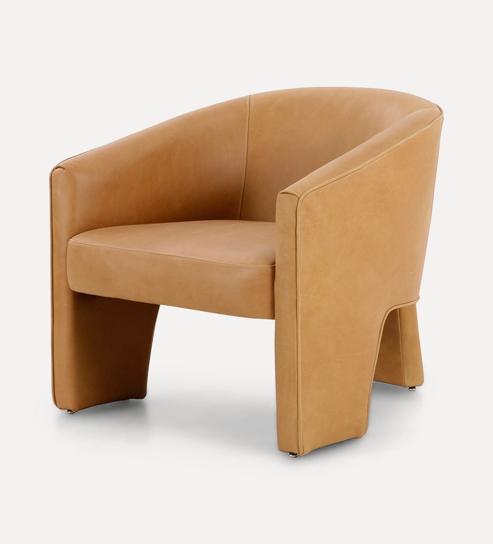well-tailored leather caramel chair