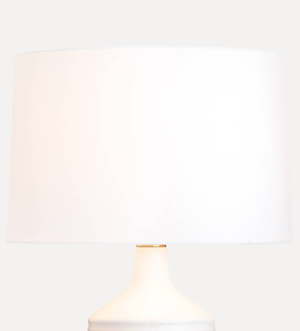 natural linen shade brass neck table lamp