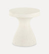 textured white concrete side table