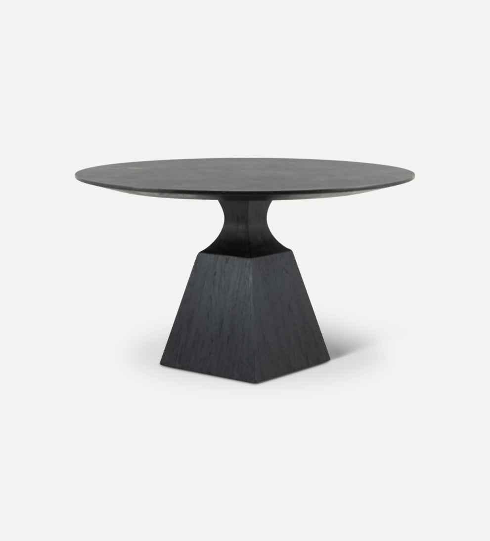 unique black oak wood table