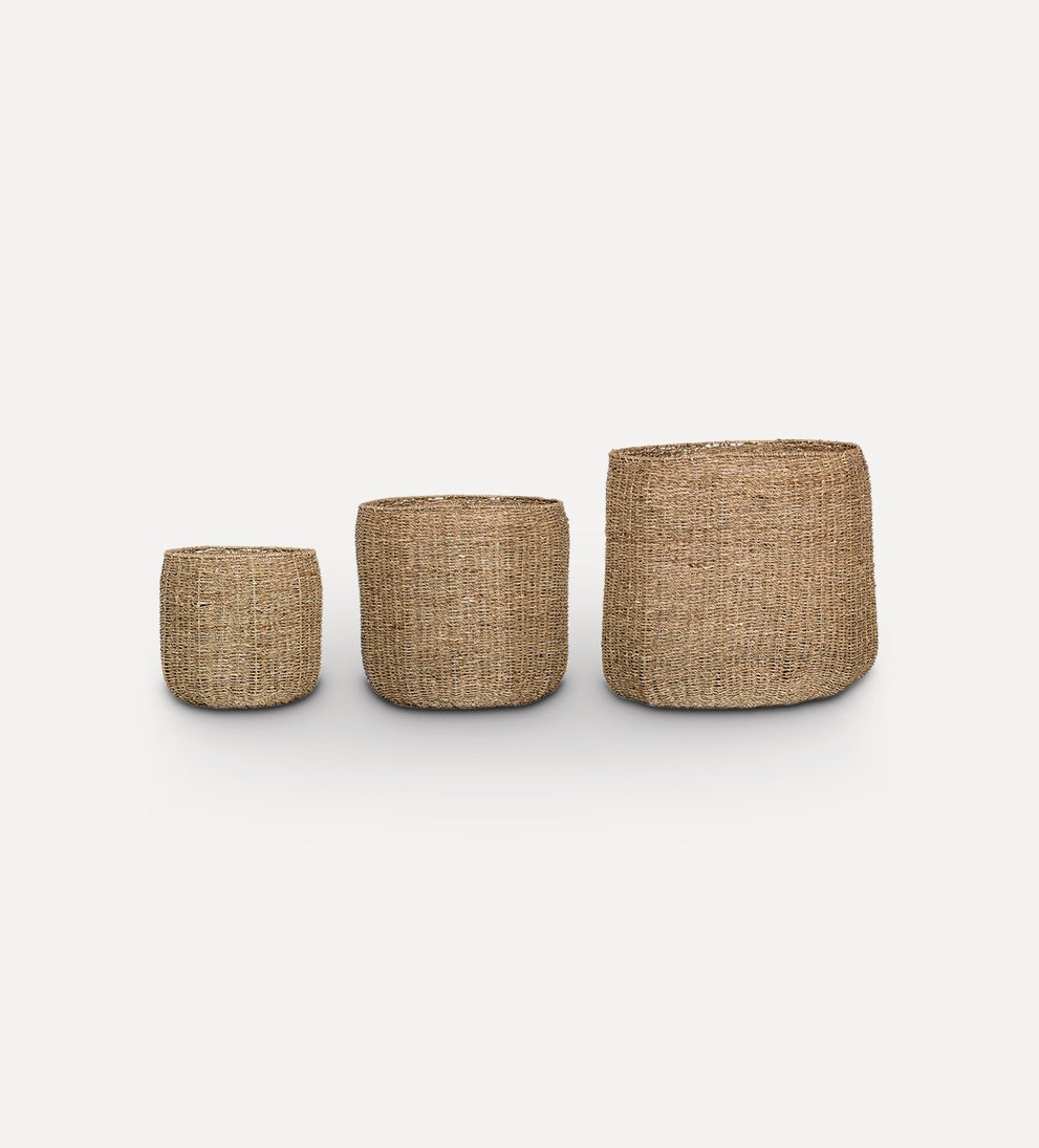 natural seagrass basket set