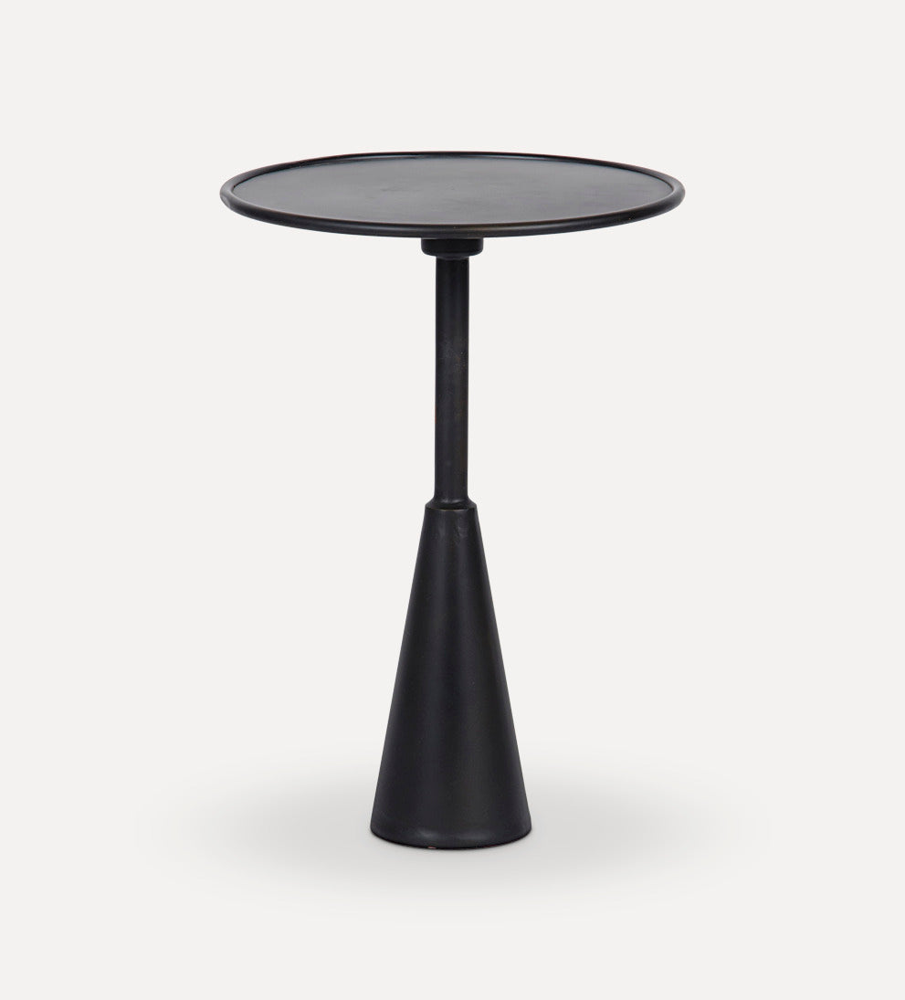 industrial steel matte black side table