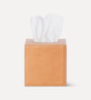  Camel padded leather tissue box 