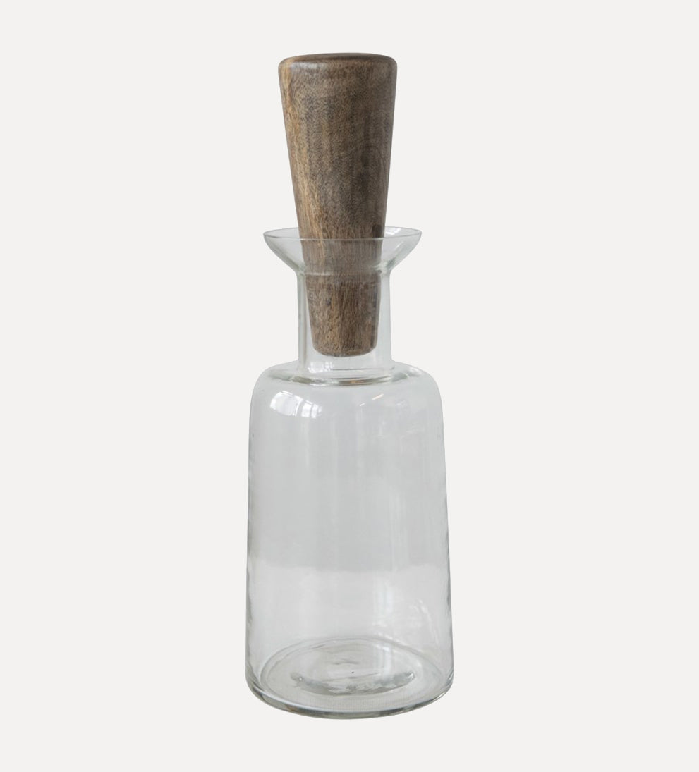 mangowood glass decanter
