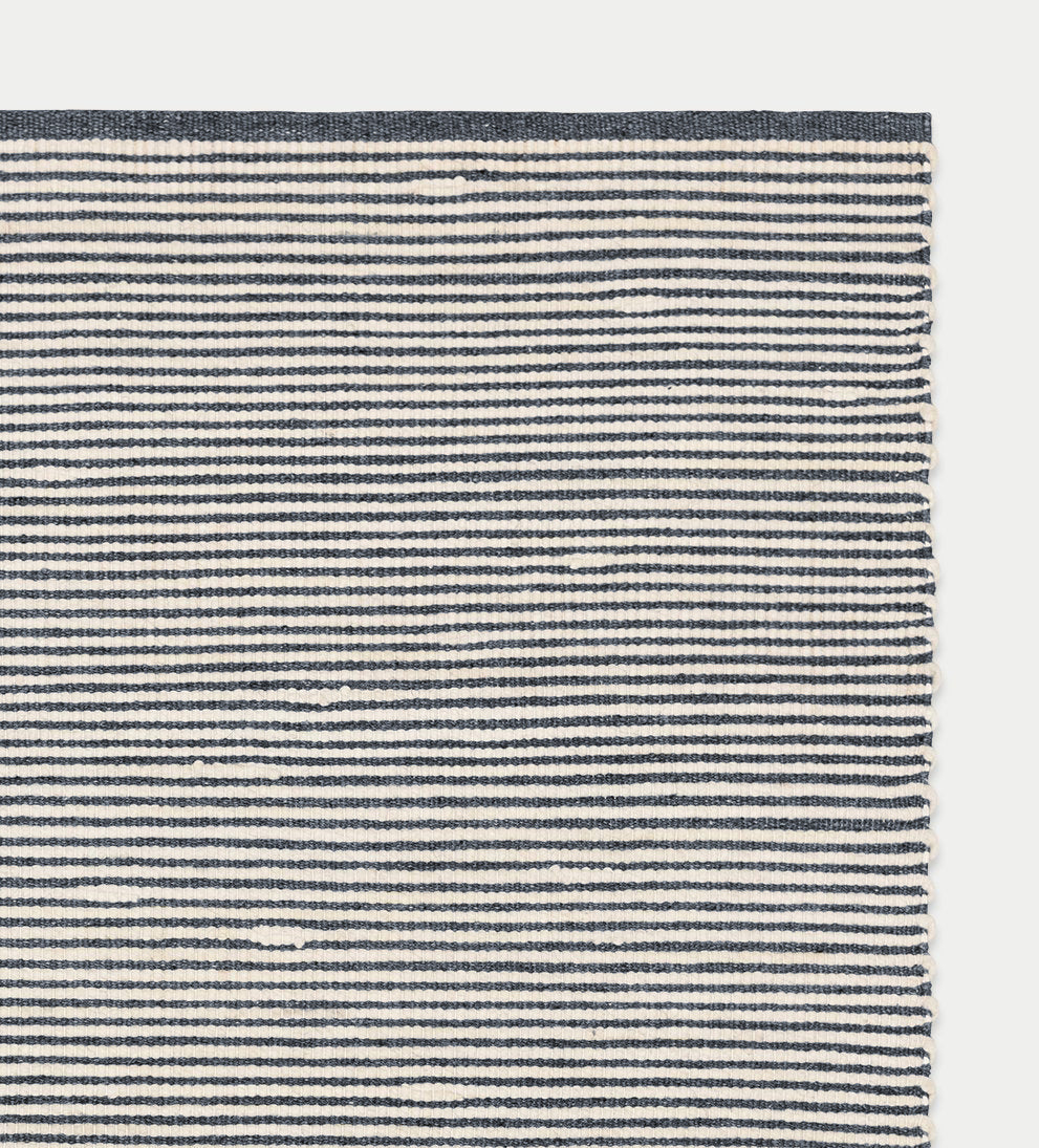blue-grey cotton and wool rug