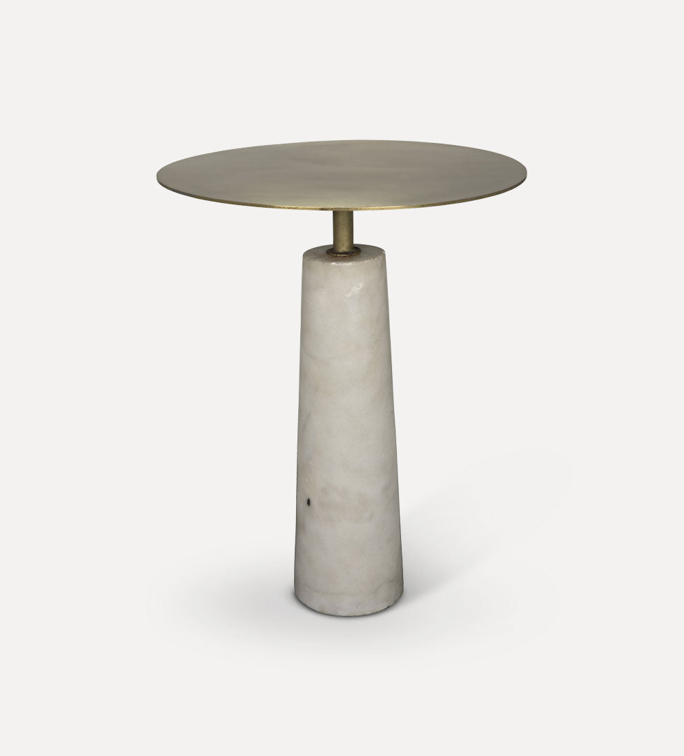 solid stone base side table
