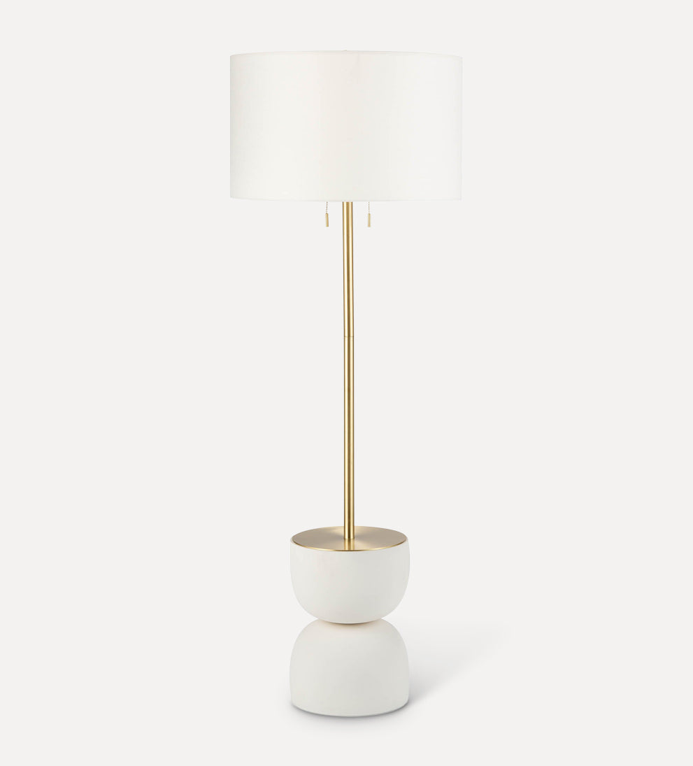 white plaster base floor lamp
