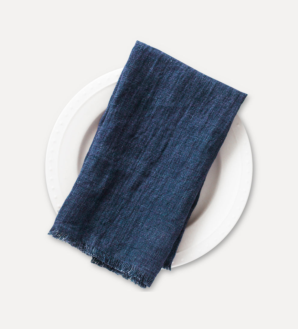 Stonewashed Linen Napkin in Blue Stripe – Kier Design Interiors