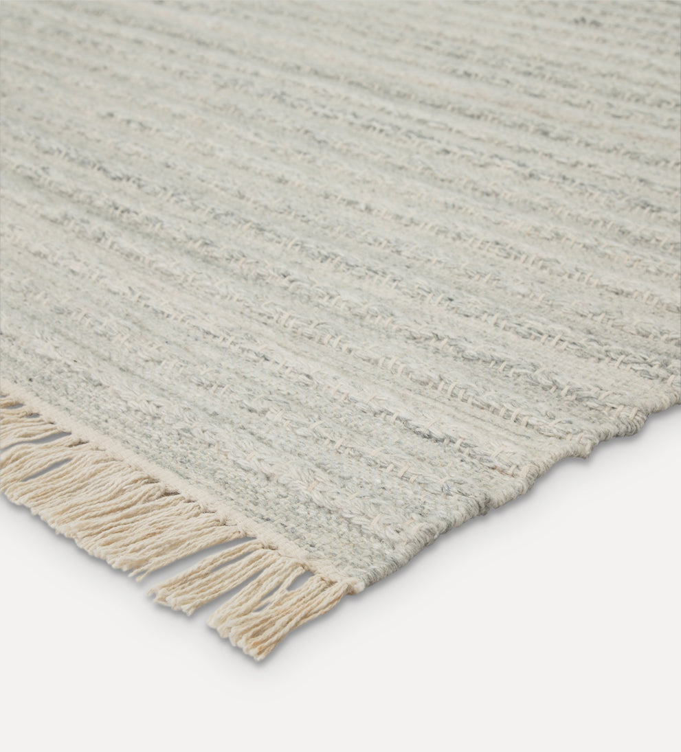 light gray and cream PET yarn rug