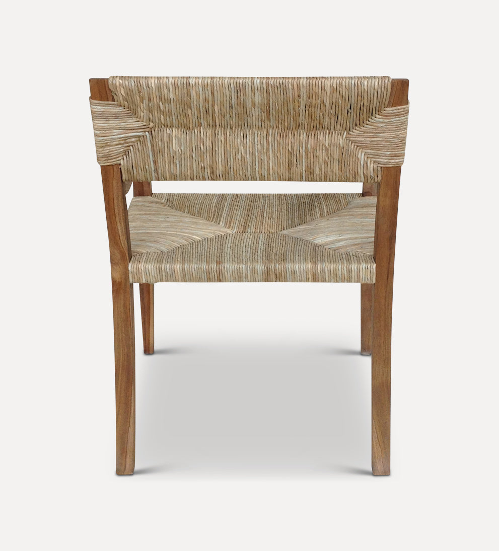natural seagrass teak arm chair