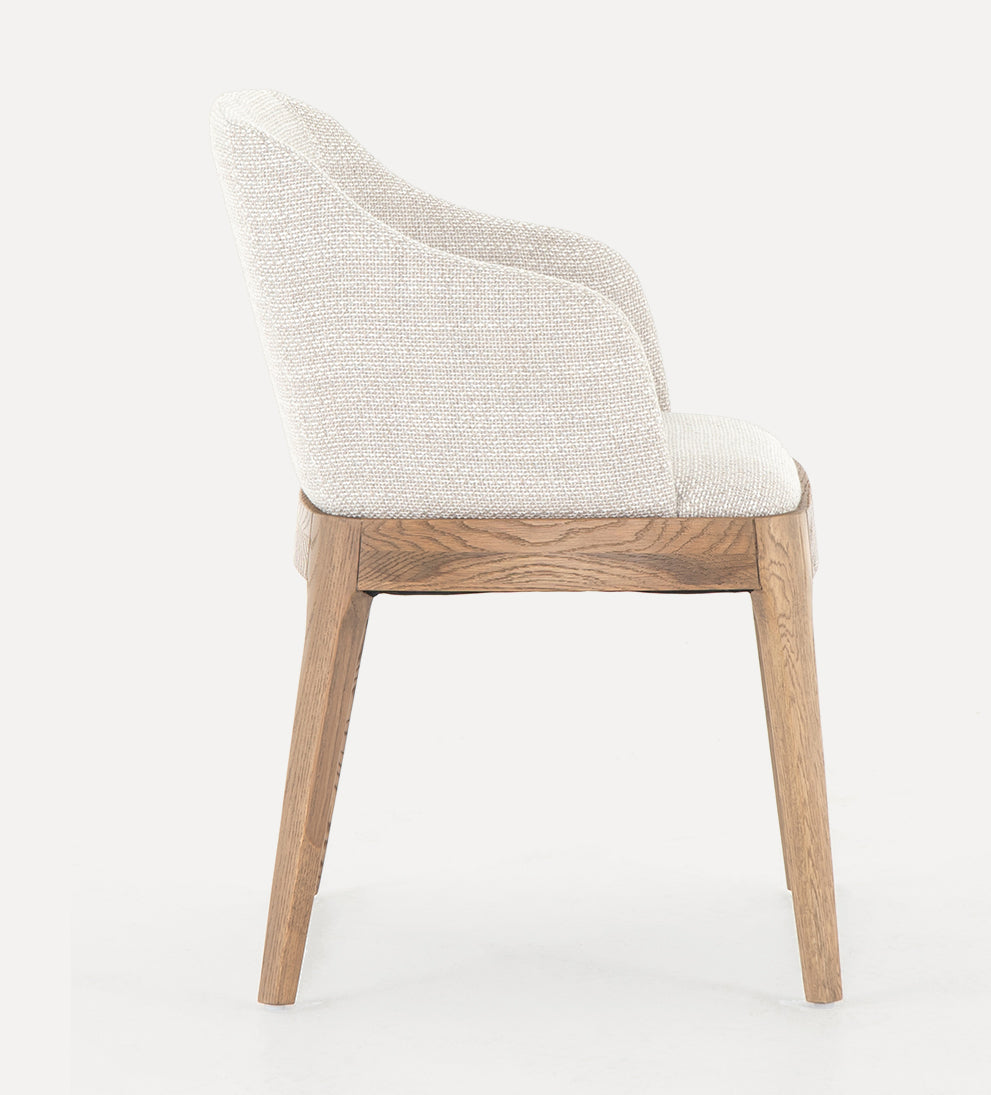 solid, light honey oak chair