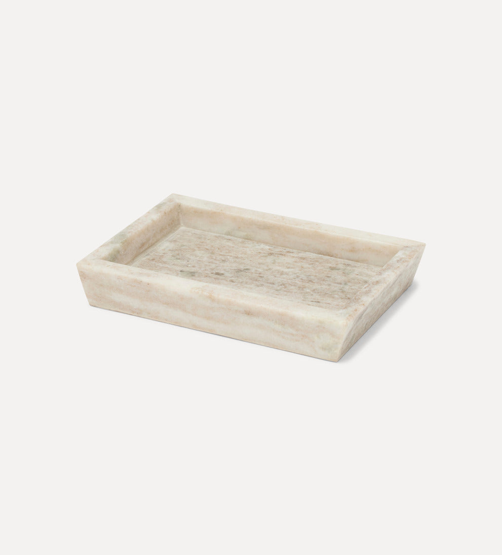beige marble soap dish