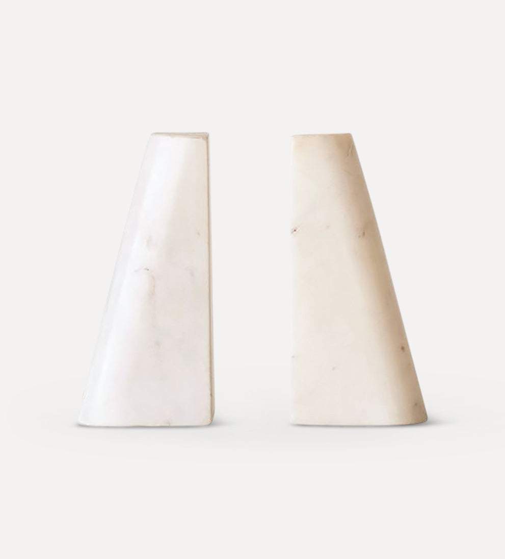 neutral marble bookends