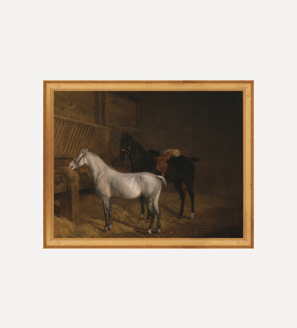  two horses stable painting