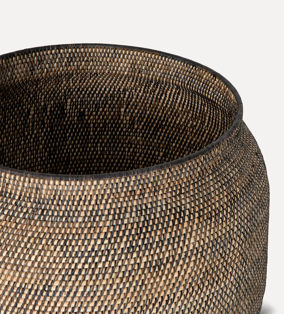 woven black rattan lombok basket