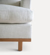 white oak base peg leg sofa
