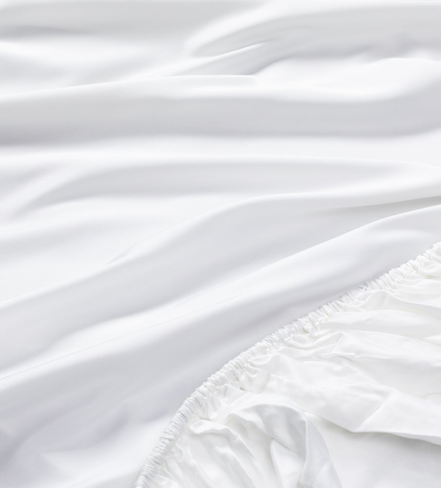 Cotton Sateen Sheet Set - White Bedding