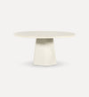 white oure concrete dining table