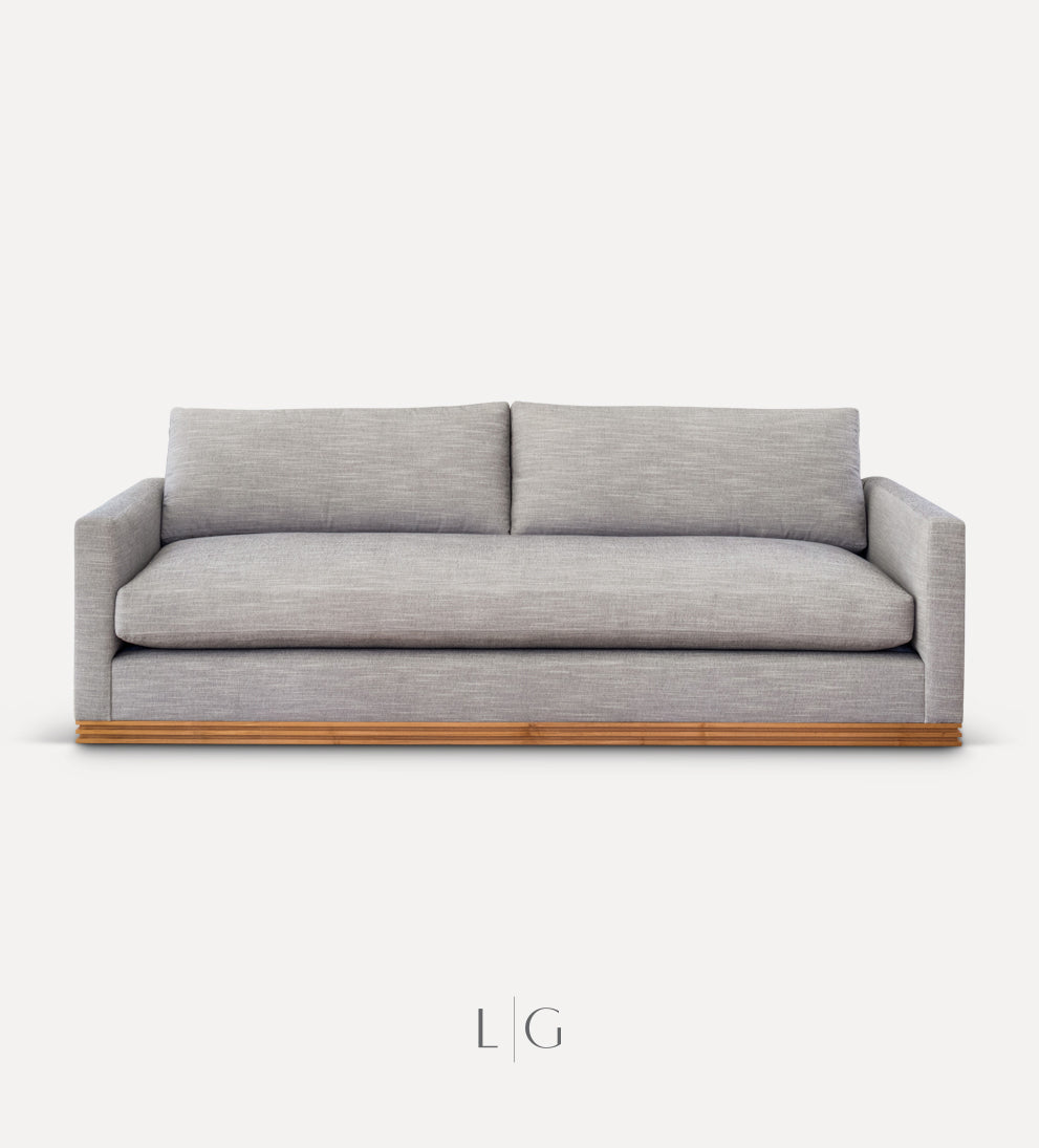 classic design beveled wood sofa
