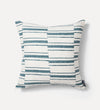 hand-blocked teal stripes pillow